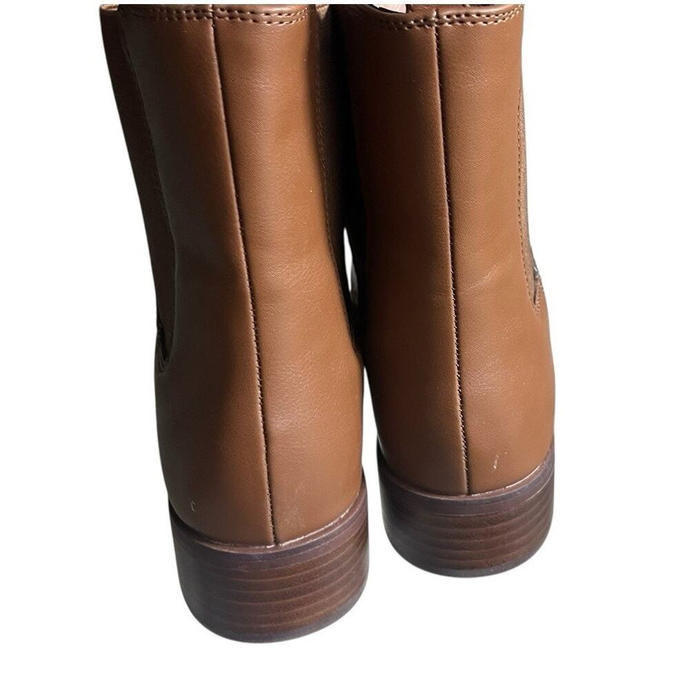 J.Crew Chelsea Boots BT277 Size 8.5 Brown Women’s Vegan Pull On Almond Toe - Picture 7 of 9